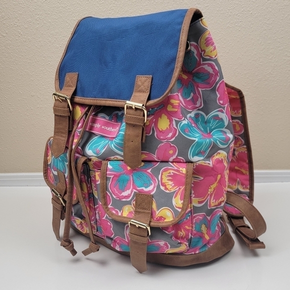 Simply Southern Floral Pocket Flap Backpack - Picture 2 of 10